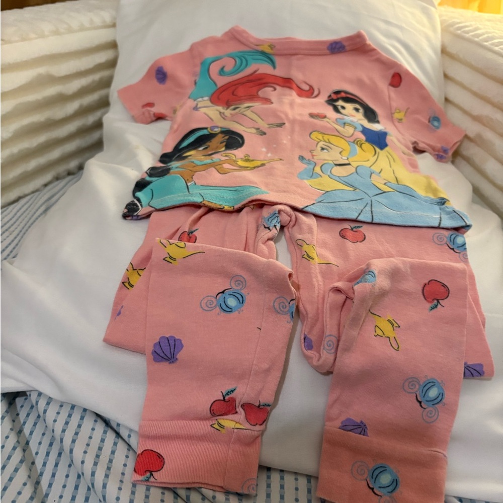 Disney Princess Pink Kids Pajamas size 5.